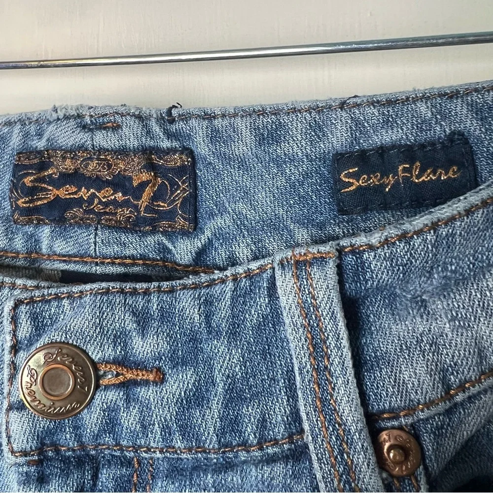 Seven7 - Women's Vintage SexyFlare Wide Leg Jeans Mid Rise‎ - Sz. 31